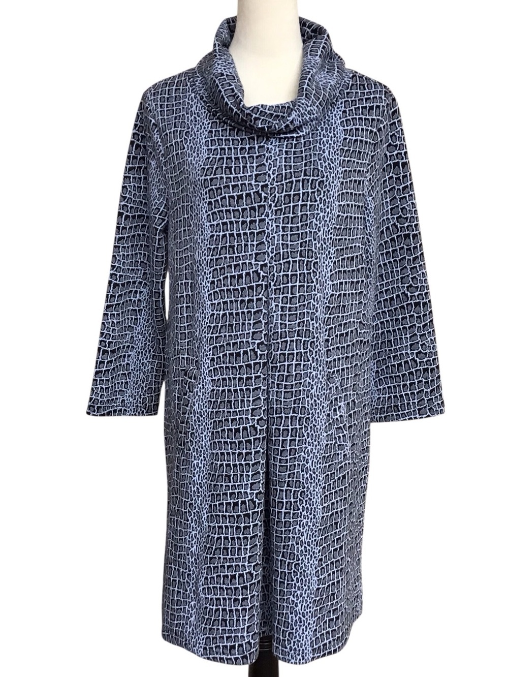 Tyler Boe Snakeskin Print Cowl Neck Shift Dress